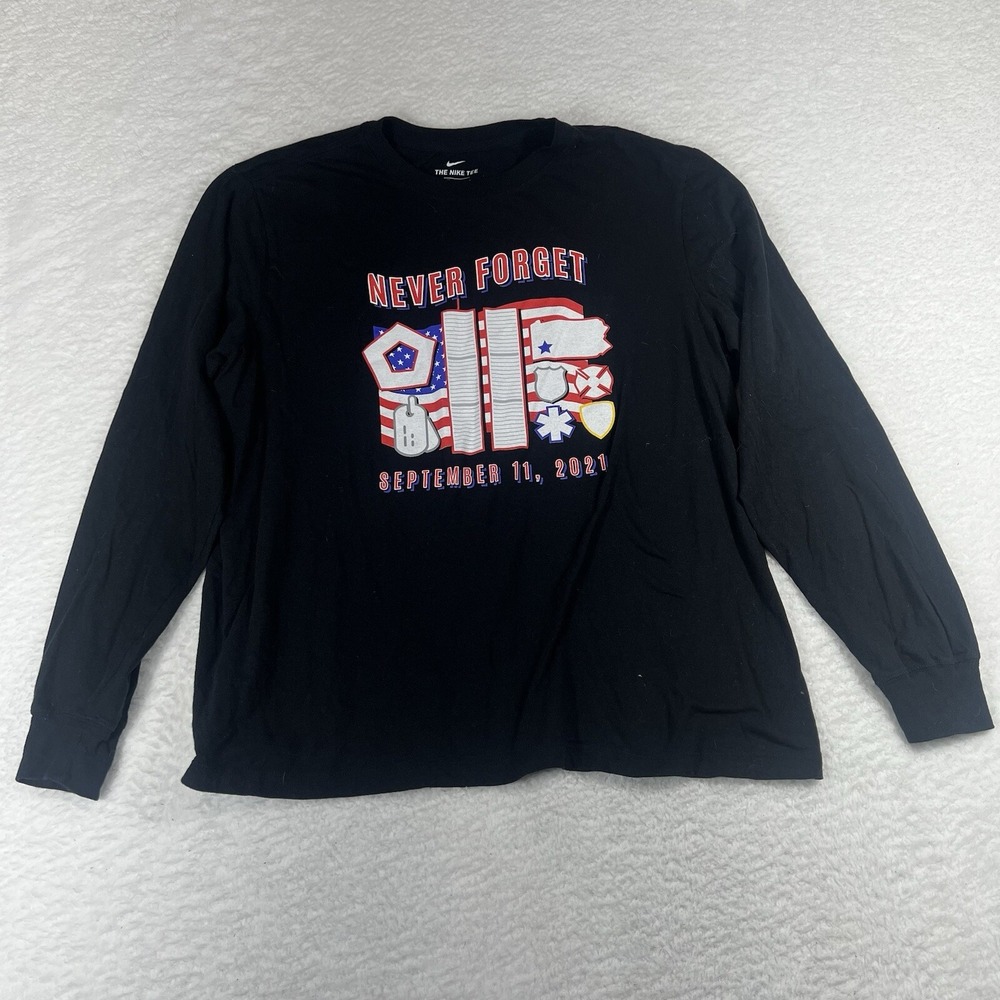 Nike The Nike Tee 9-11 20th Anniversary Never Forget Graphic T-Shirt Large Black